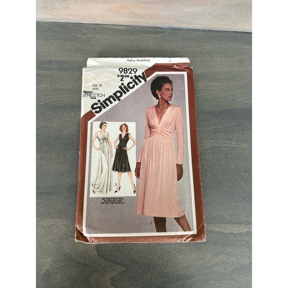 Simplicity Vintage Cut Misses Dress in Two Lengths Size 10 Pattern No 9829 - Picture 1 of 7